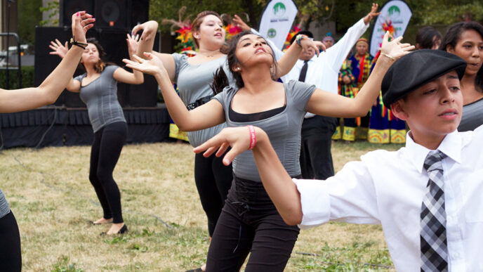Dancers taking part in the Chicago Cha Cha