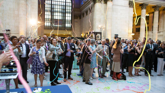 Guests at the Trust’s Centennial Reunion|Drummers from Funkadesi performing|Wishes decorate the Wishing Tree art installation