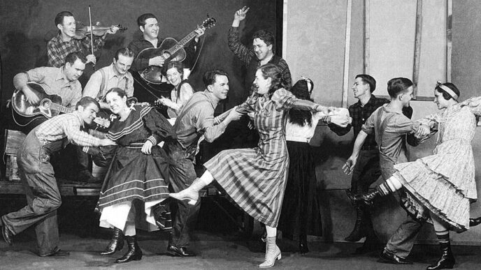 Vintage promotional photo of dancers from the WLS National Barn Dance radio show|Archival portrait of Burridge Butler