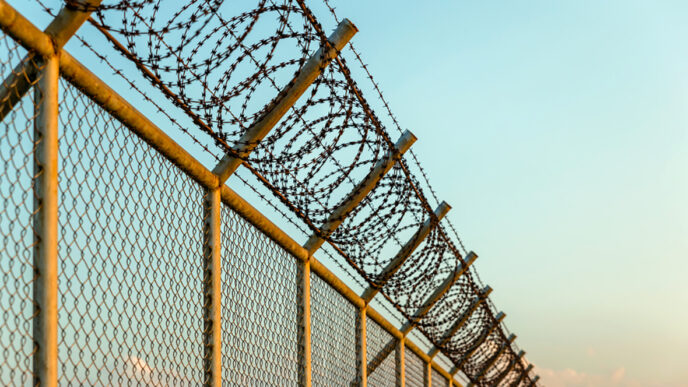 Security fence around a prison|Lawrence Thomas and Karen DeGrasse