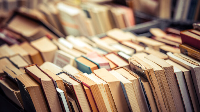 Close-up of books on a shelf