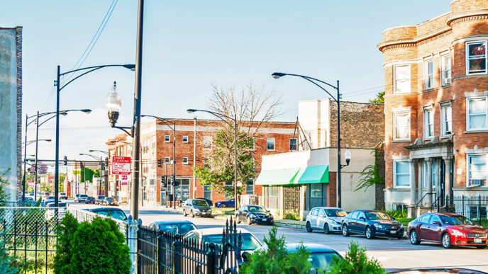 A street scene in Chicago
