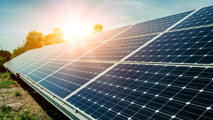 An array of solar panels