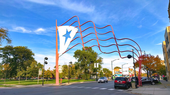 View of Division Street facing east