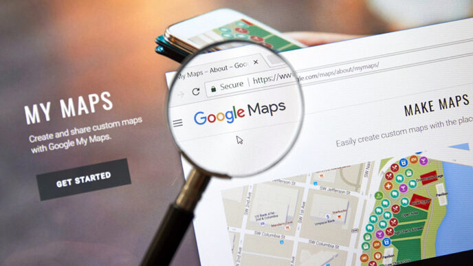 Close-up of a computer screen showing a user creating a custom map with MyMaps