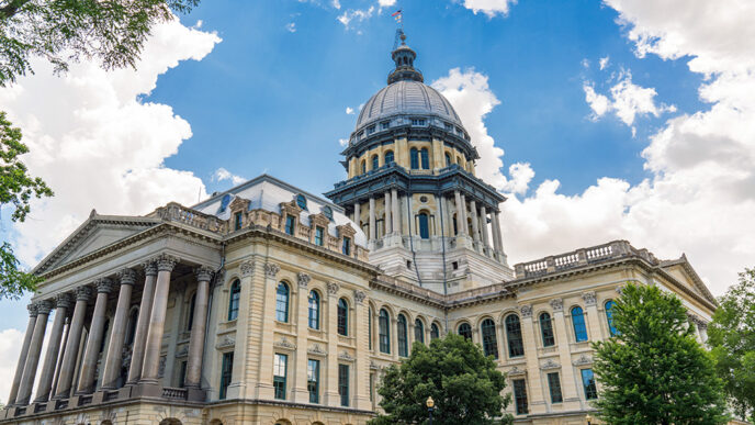 The State Captial building in Springfield