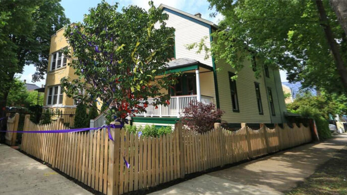 A two-story home on a corner city lot|Map of Chicago neighborhoods